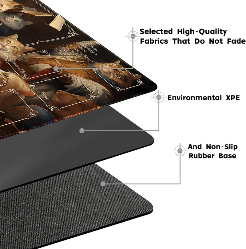 April Space Playmat for MTG (Stitched) Size 24x14 inches, Including Storage playmat Bag - Very Suitable for Amateur Enthusiasts TCG MTG playmat and Card Areas(Noble Cat-with Zone) - Image 5